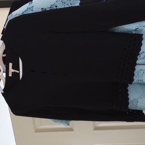 *sold*Maje top with intricate lacy cutout black size 1, US S
